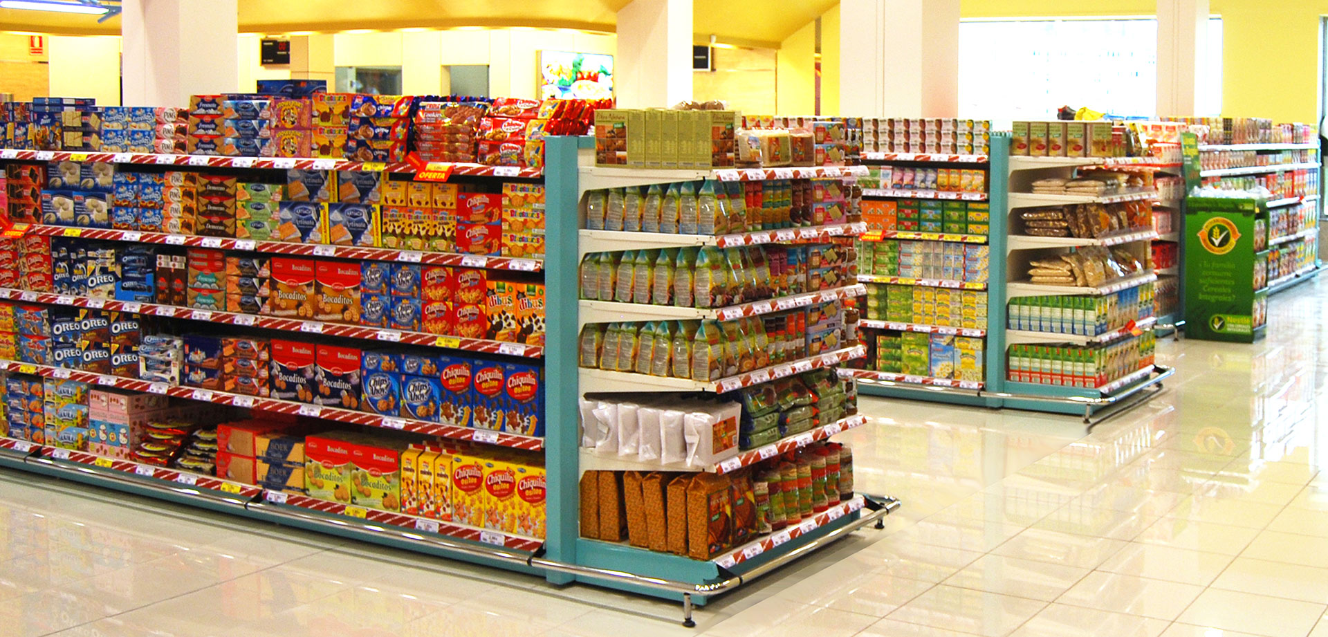 Grocery Display Racks for Supermarkets and Kirana Stores